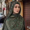 Écharpe de style ethnique imprimée de luxe, longue écharpe hijab en jacquard avec pompon, foulard fin en noix de cajou pour femme