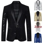 Veste pour hommes effet brillant, prix spécial, costume perlé, Style décontracté, longueur régulière, ajustement confortable, marque chinoise, automne hiver
