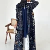 Dubaï Abaya luxe pour les femmes Miyake plissé imprimé Long manteau élégant formel soirée robes de bal femme Cardigan ouvert Abaya vêtements