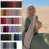 Femmes musulmanes en mousseline de soie Hijab écharpe en mousseline de soie doux Hijabs châle longues foulards envelopper foulards pour la mode musulmane