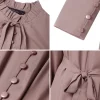 zanzea femmes luxe maxi robes élégant modeste col à volants noué taille à manches longues robe longue musulmane hijabs abaya robes s 3xl