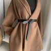 ceinture en cuir réglable élégante pour femmes, pleine fleur, peau de vache, large sangle, robe boho et trench coat