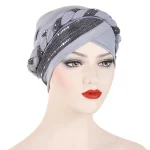 Hijabs musulmans pour femmes et filles, foulard en tissu doux à paillettes, perles appropriées, chapeaux roses et noirs, casquettes légèrement extensibles, nouvelle collection