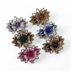barrettes à cheveux en strass pour femmes, fleur porte bonheur, couleur brillante, queue de cheval, épingle à cheveux, accessoires de cheveux pour filles