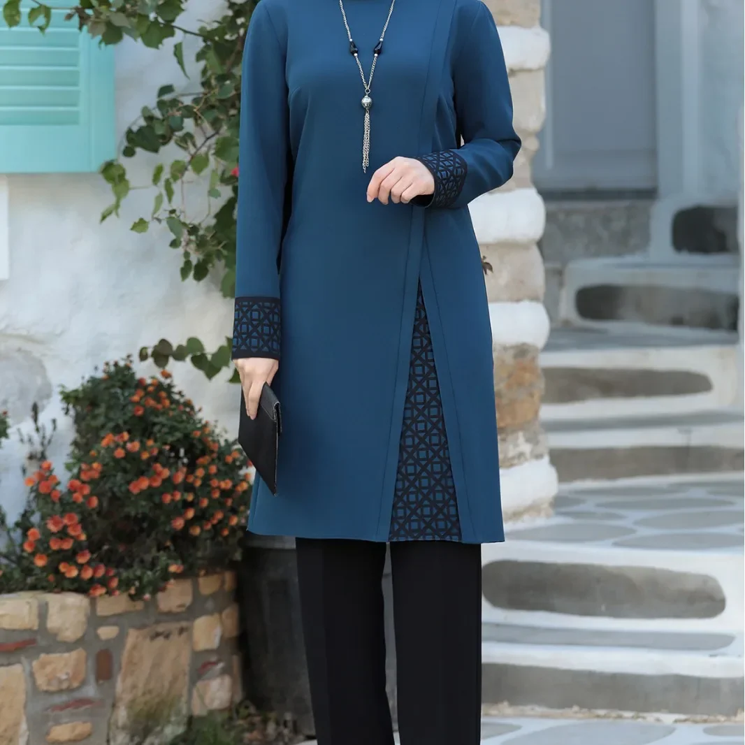 ensemble deux pièces pour femmes arabes du moyen orient, nouveau style, abaya de dubaï, vêtements musulmans, tenues à la mode pour dames d'asie du sud est