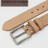 ceinture en cuir pour hommes fabriquée en véritable peau de vache entière, ceinture à bord garni, peau de vache de couleur naturelle, style décontracté et rétro,