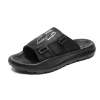 nouvelles chaussures d'été hommes sandales plates antidérapantes marque chaussures pour homme vacances noir beige chaussures semelle épaisse dx410