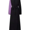 zanzea hijabs femmes robes longues plissées modeste contraste couleur à manches longues ceinturée a ligne robe maxi abaya robes vêtements musulmans