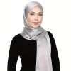 foulard hijab en satin de soie scintillant pour femmes musulmanes, voile de luxe en soie médiévale, châle en soie brillante, tippet
