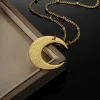 collier croissant ayatul kursi pour femme, or arabe, religion musulmane, bijoux, esprit, prière, projecan, allah, pmot, colonne vertébrale
