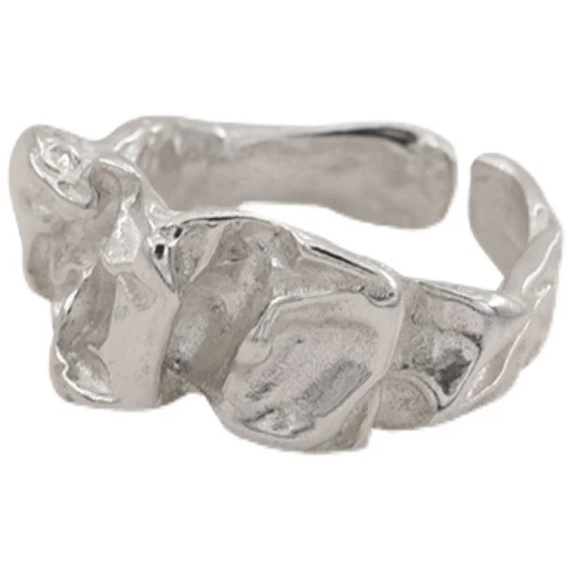 Bague couleur argent pour femmes, mode créative irrégulière en métal géométrique ouvert, tempérament de fête, bijoux Vintage, cadeau pour filles