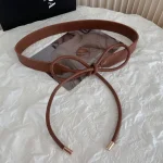 Ceinture à ULronde large pour femme, sans trou, solide, nouée à la taille, nouvelle collection
