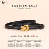 ceinture à nœud en cuir véritable pour femmes, ceinture à la mode avec boucle, robe et ceinture en jean