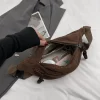 sacs de ceinture en velours côtelé décontractés pour femmes, sac banane à la mode, sac de taille banane, sac à main de hanche, sac à bandoulière de poitrine, poche