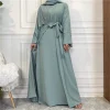 abaya femmes robes longues musulmanes caftan ouvert africain dubaï turquie 2 pièces ensemble de luxe islam maroc vêtements caftan mode modeste