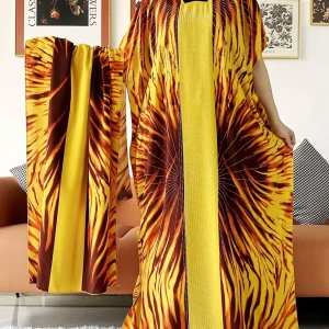 Abaya-Robe de Soirée en Coton à Manches Courtes pour Femme Musulmane Africaine, Boubou avec Strass, Grande Écharpe, Été 2024 Abaya-Robe de Soirée en Coton à Manches Courtes pour Femme Musulmane Africaine, Boubou avec Strass, Grande Écharpe, Été 2024