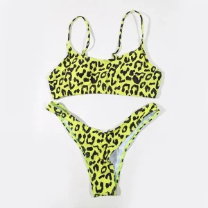 Maillot de bain deux pièces Bikinis 2025 pour femmes, Push Up, Sexy, ensemble deux pièces, imprimé léopard, vêtements de plage