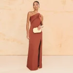 Robes d&rsquo;occasion spéciale pour femmes, gaine, asymétrique épaule dénudée, robe de soirée longue, longueur au sol, fendue, robes formelles, 2025