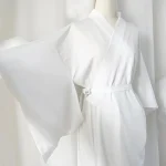 Kimono japonais traditionnel blanc, Robe avec ceinture Obi, manches longues, doublé Yukata, pour Spa, vacances, vêtements de nuit, Relaxation à domicile
