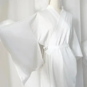 Kimono japonais traditionnel blanc, Robe avec ceinture Obi, manches longues, doublé Yukata, pour Spa, vacances, vêtements de nuit, Relaxation à domicile
