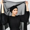Hijab instantané en mousseline de soie avec boucle magnétique, couleur unie, écharpe musulmane pour femme, Turban islamique, bandeau à la mode, châle, nouvelle collection