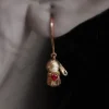 ensembles de bijoux en forme de lapin mignon et exquis, nouvelles boucles d'oreilles artisanales en or ancien mat pour femmes, bague, collier, cadeaux pour petite amie