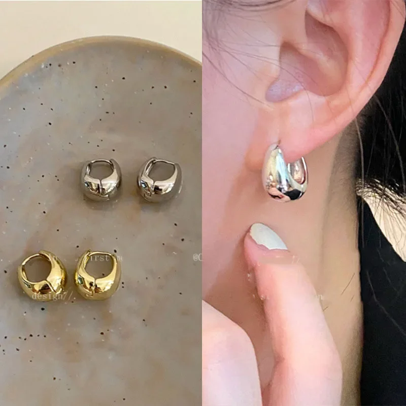 Boucles d'oreilles rondes vintage en argent regardé 925 pour femmes, boucles d'oreilles carillon en or, bijoux de prévention des allergies, accessoires de fête, cadeau