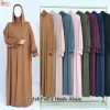 Eid Ramadan prière Abaya femmes robe musulmane dernière une pièce prière Hijab plaine Jersey à capuche Abaya vêtements islamiques