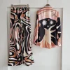 ensemble luxueux en satin de soie, mode baroque, pantalon à jambes larges, chemise, ensemble deux pièces, simulation haut de gamme, élégant, tendance, tenue pour femmes