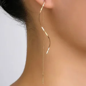 Boucles d&rsquo;oreilles de luxe simples et légères pour femmes, accessoires de bijoux adaptés aux cadeaux de rendez-vous, de fête et de Festival, 2 pièces