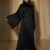 abaya robe musulmane de luxe en satin pour femme, caftan kebaya marocain, vêtement éducatif, 2024
