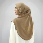 Gloden broderie femmes musulmanes instantané Hijab Bonnet malais Double menton sous-capuchon prière Hijab couvrant foulard sport Hijab Eid
