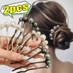 Épingles à cheveux coréennes en forme de U pour femmes, pinces à cheveux en perles de Style élégant, fourchettes en métal, épingles à cheveux en perles Vintage, outils de coiffure, cadeaux