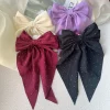 pinces à cheveux en satin pour filles, 6styles, longues et grandes nœuds flottants, pince à cheveux arrière, rouge internet avec le même tempérament, accessoires pour cheveux élégants