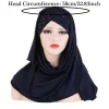 foulard musulman uni hijabs avec châles et enveloppes de perles femme musulman hijab prêt à porter turban foulards de tête pour femmes