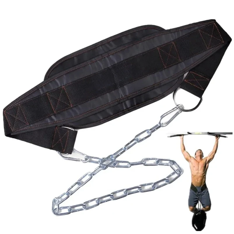 Ceinture de musculation en néoprène épais avec chaîne, ceinture de trempage pour tirer le menton vers le haut, Kettlebell, Fitness, musculation, ceinture de gymnastique Ceinture de musculation en néoprène épais avec chaîne, ceinture de trempage pour tirer le menton vers le haut, Kettlebell, Fitness, musculation, ceinture de gymnastique