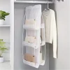 organisateur suspendu de sac à main noir avec 6/8 poches, sac de rangement pliable en tissu oxford pour placard familial et chambre à coucher