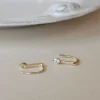 Boucles d&rsquo;oreilles à crochet simples en argent 925, or 14K, originales, pour femmes, Piercing de mariage, bijoux de luxe élégants