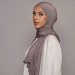 Liseré ondulé Fériel Jersey Hijab écharpe champignon bord couleur unie lait soie écharpe foulard châle foulard en soie Stretch tricoté femmes