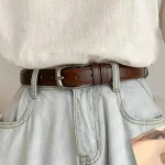 1pc ceinture femme mode Simple polyvalent ceinture authentique haute qualité tendance ceinture souple associé à des pantalons occidentaux jean dame ceinture