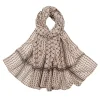 Dubaï écharpe Plaid imprimé Keffiyel foulard longue mince en mousseline de soie Hijab écharpe Bandana crème solaire foulard islamique dames