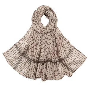 Dubaï écharpe Plaid imprimé Keffiyel foulard longue mince en mousseline de soie Hijab écharpe Bandana crème solaire foulard islamique dames