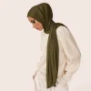 foulard musulman en coton doux multicolore, jersey instantané, hijab, couverture complète, écharpe enveloppante, châles islamiques, turban pour femmes