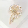 broches de pissenlit en strass pour femmes, broches de plantes en perles, sac à dos de fête de banquet, cadeaux, accessoires de bijoux