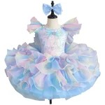Tutu de Ballet professionnel classique à paillettes pour adultes et enfants, Costume de Ballet du lac des cygnes, crêpes, ballerine, robe de danse de fête pour filles et femmes