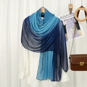 Foulard Hijab en Viscose imprimé Floral pour femme musulman Hijabs châle dame dégradé respirant Foulard enveloppes de voyage Foulard foulards