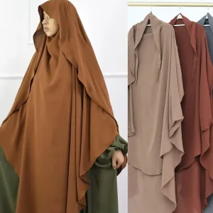 Ramadan solide Khimar Abaya dubaï Niqab turquie arabe musulman Hijab Islam vêtements de prière pour les femmes Djellaba Turban musulmans Femme