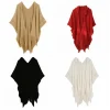 chaud gland tricoté à capuche châle enveloppement grandes écharpes femmes cape écharpe accessoires crochet haut capes de soirée femme/femmes