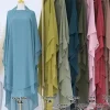 mousseline de soie niqab foulard khimar abaya damen arabie saoudite turquie islam musulman hijab robe vêtements de prière abayas pour les femmes kebaya