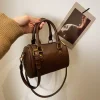 Femmes Vintage Boston sac décontracté mode bandoulière femmes Style britannique poignée supérieure Simple femme sac à bandoulière pour fille